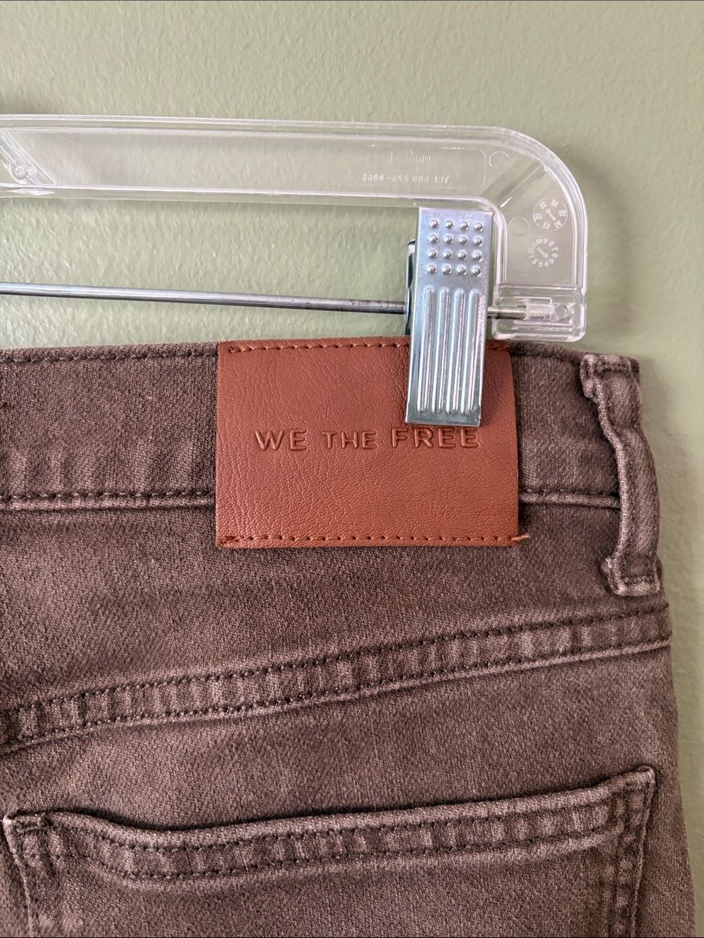 We The Free Risk Taker Straight Pant In Workwear Brown Jeans Raw Hem Sz 28 - Picture 7 of 11